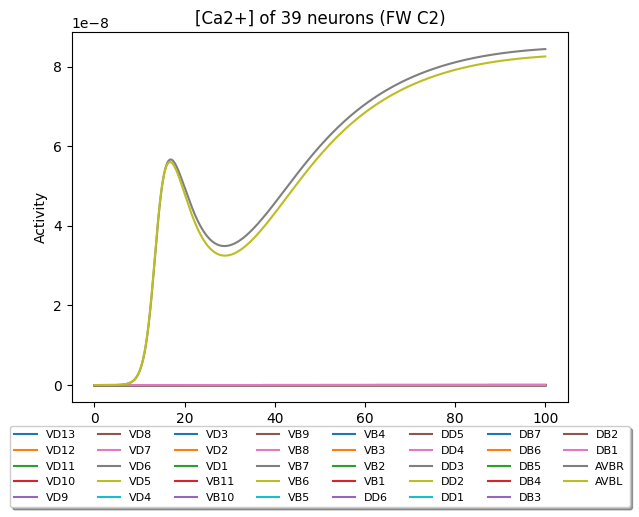 Neuron activity over time
